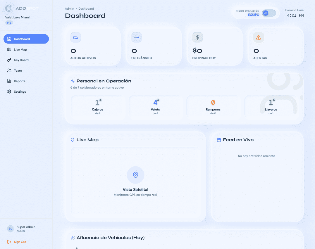 ADDSPOT Dashboard Tablet